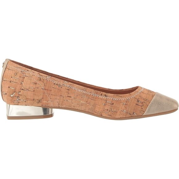 Anne Klein Womens Cork LeatherClosed Pointed ToePull-On Carlie Ballet Flat - Picture 6 of 7